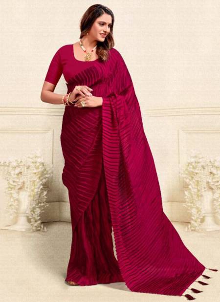 Red Colour CHAMUNDA MADHURI New Designer Stylish Party Wear Fancy Latest Saree Collection 2010